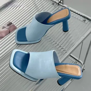 ADVBRIDGE  -  Summer Luxury Design Slipper Women Fashion Platform Square Toe High Heel Ladies High Quality Slides Outdoor Dress Party Sandals