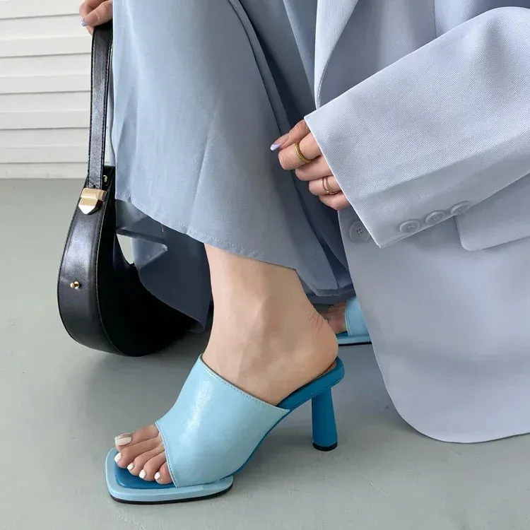 ADVBRIDGE  -  Summer Luxury Design Slipper Women Fashion Platform Square Toe High Heel Ladies High Quality Slides Outdoor Dress Party Sandals