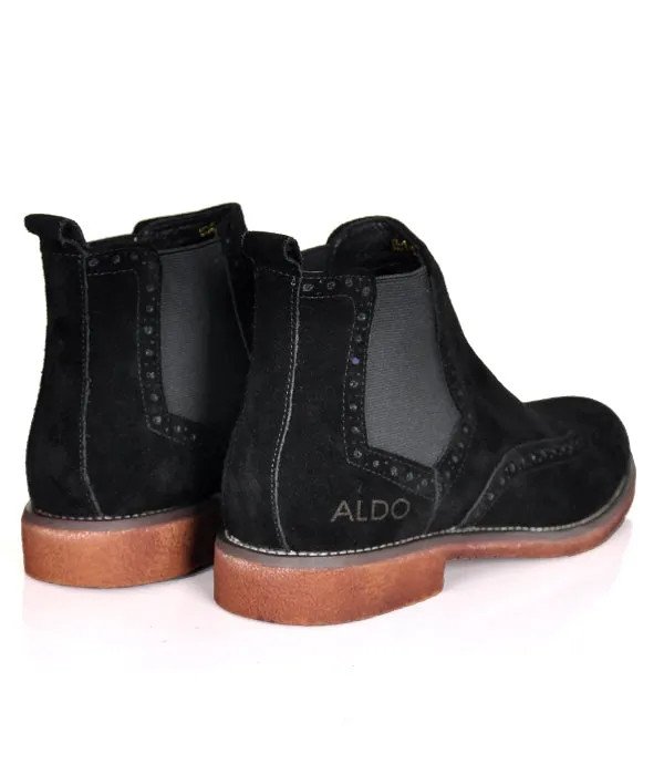 Aldo Black Suede Leather Men's Boots