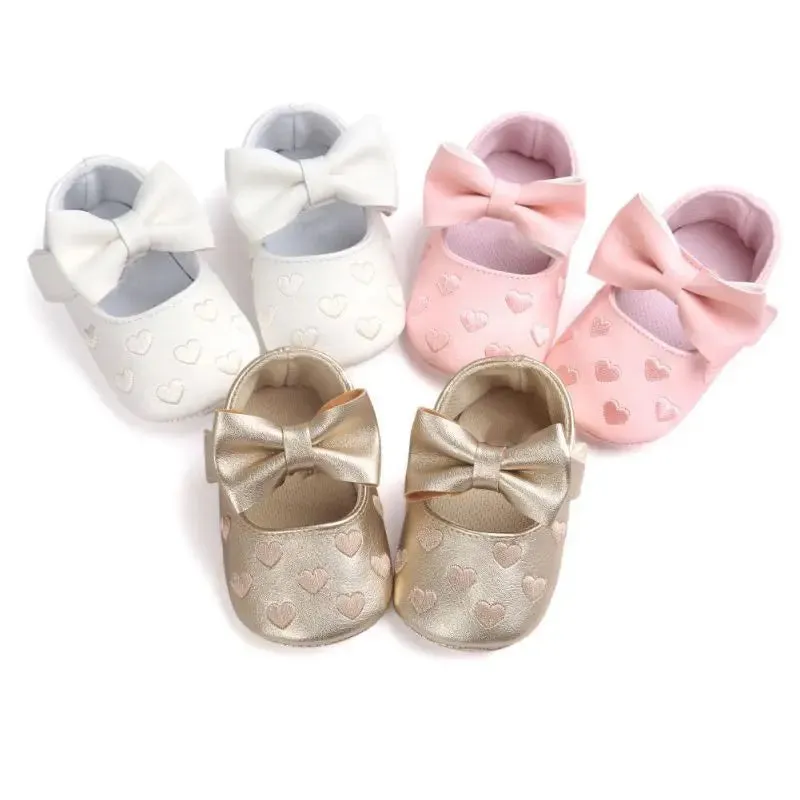 Anti - Slip Baby Shoes - Soft Crawling Shoes With Bow For Girls