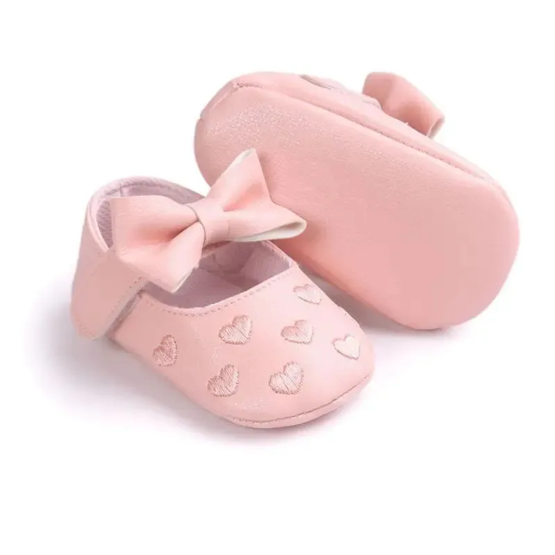 Anti - Slip Baby Shoes - Soft Crawling Shoes With Bow For Girls