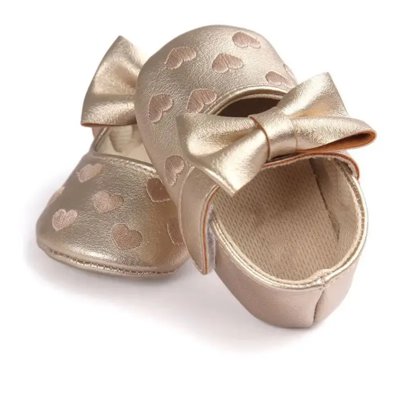 Anti - Slip Baby Shoes - Soft Crawling Shoes With Bow For Girls