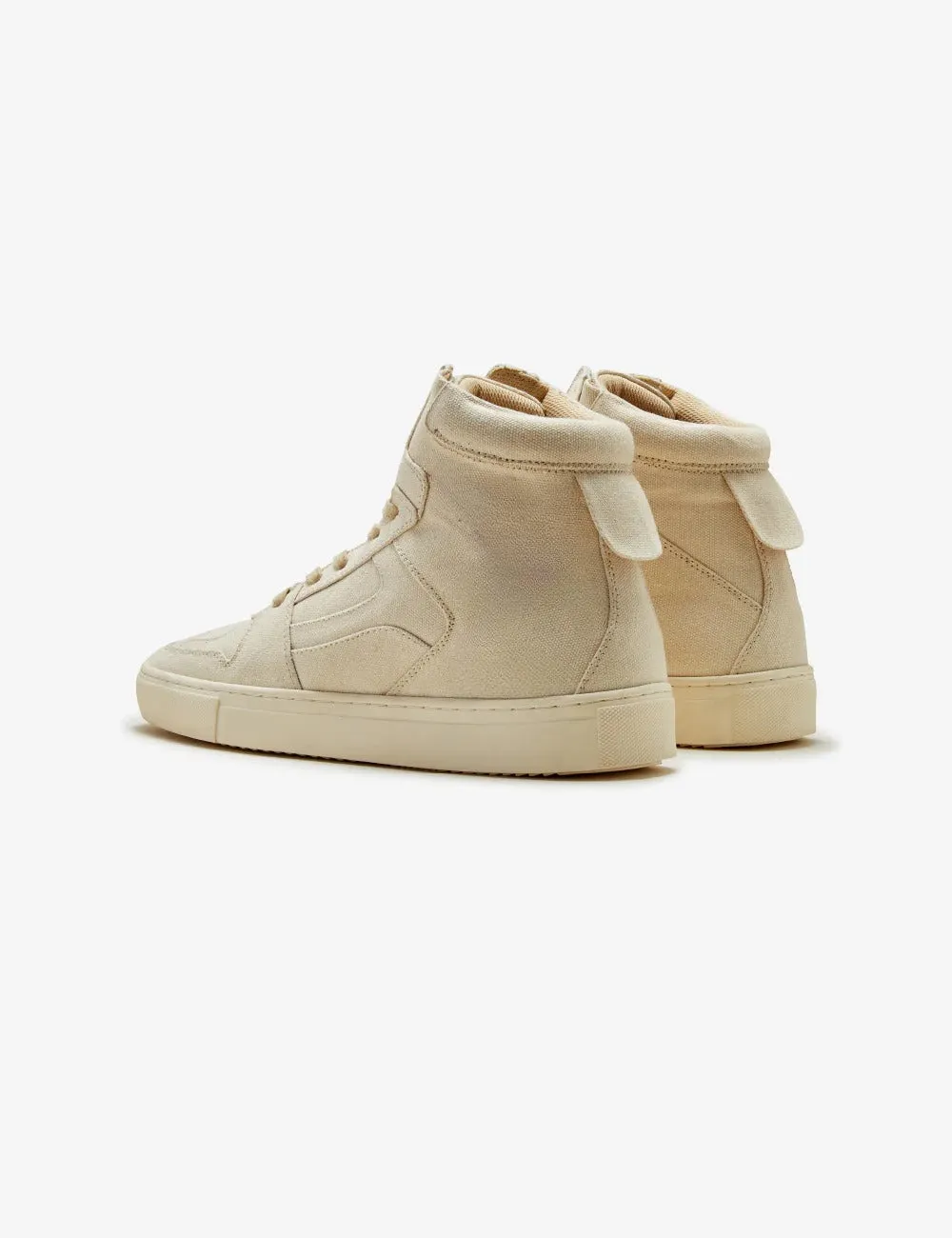 Beige Suede Leather High-Top Lace Up Sneaker - Sneaker Shoes