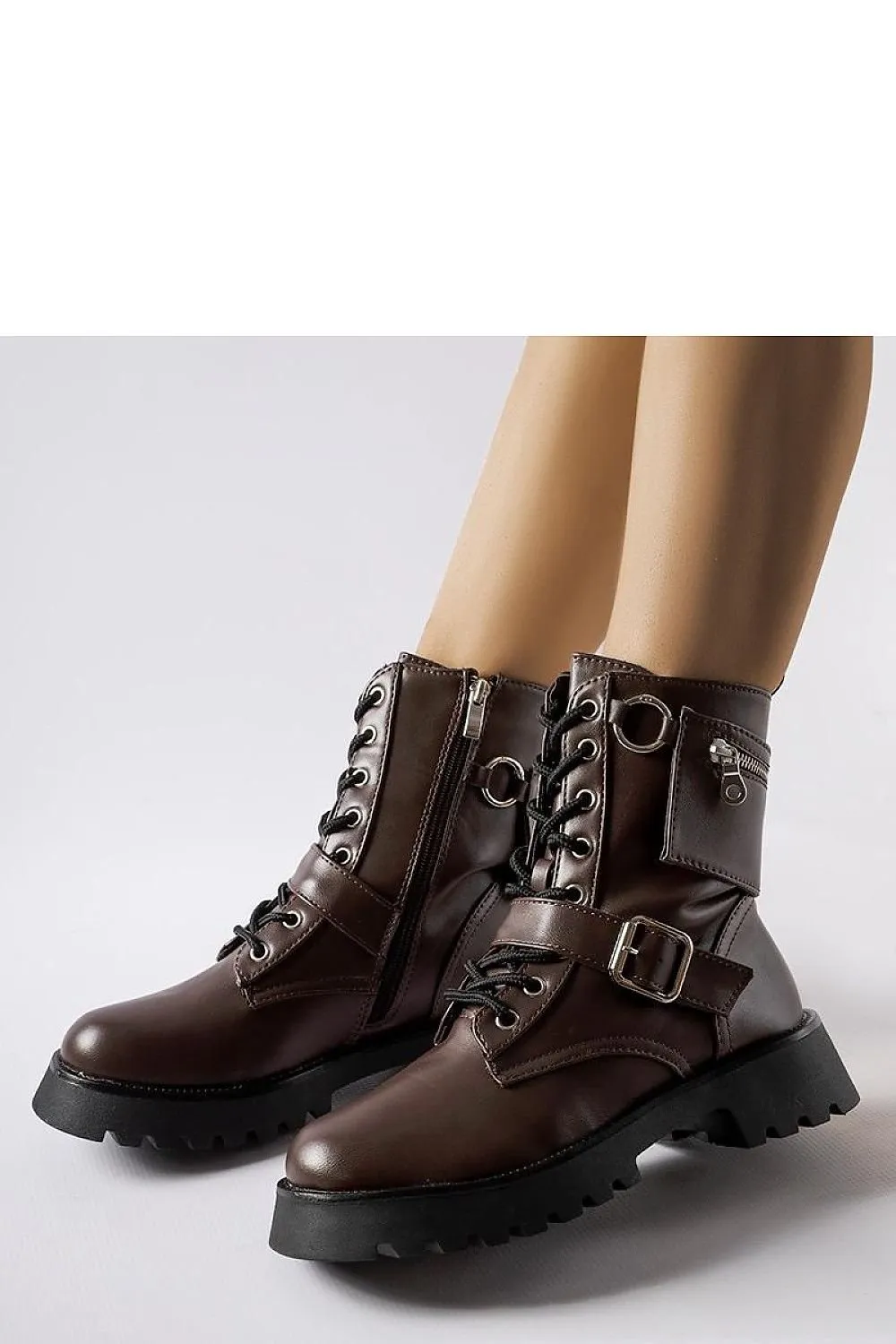 Brown insulated ankle boots