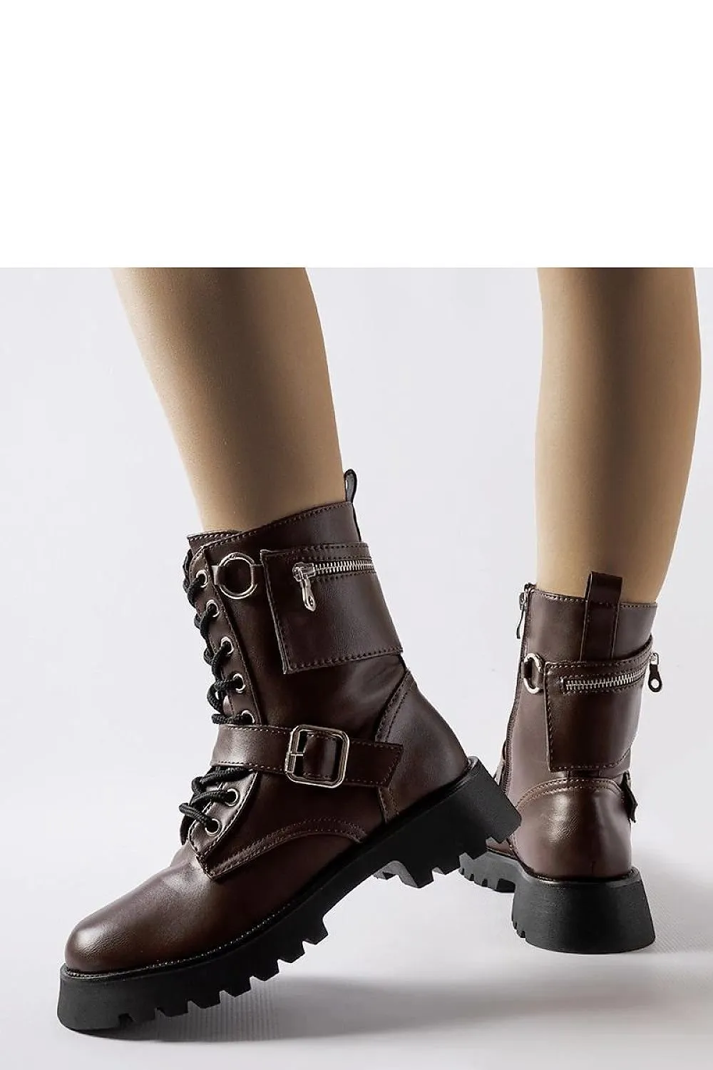 Brown insulated ankle boots