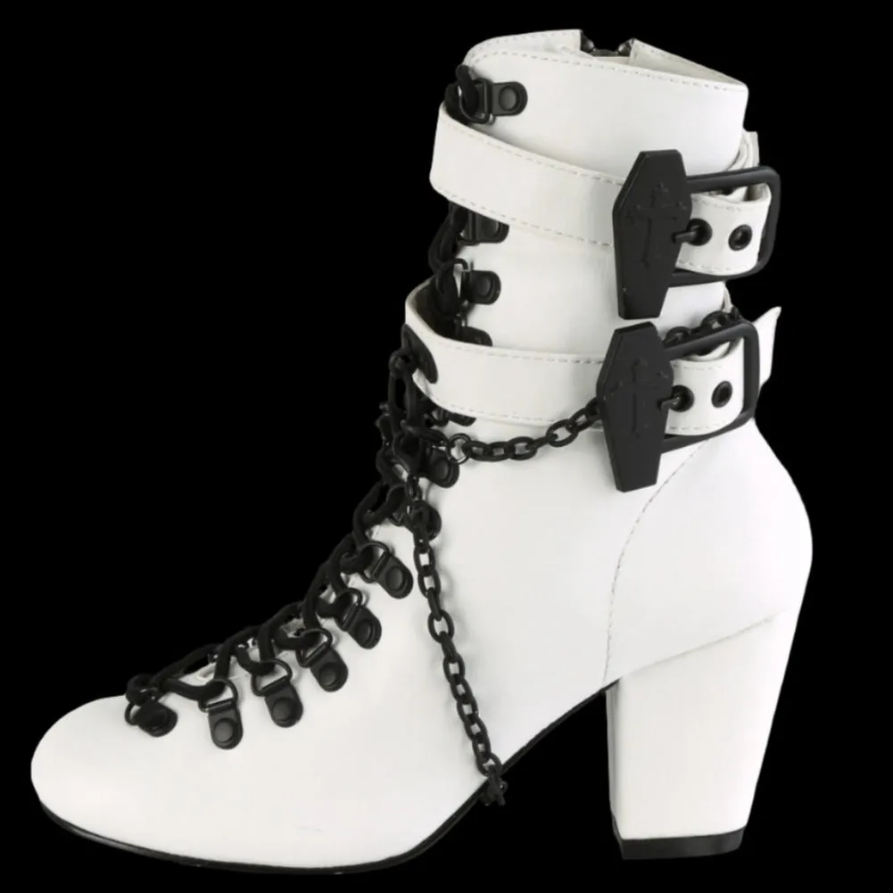 DemoniaCult VIVIKA 128 White Boots