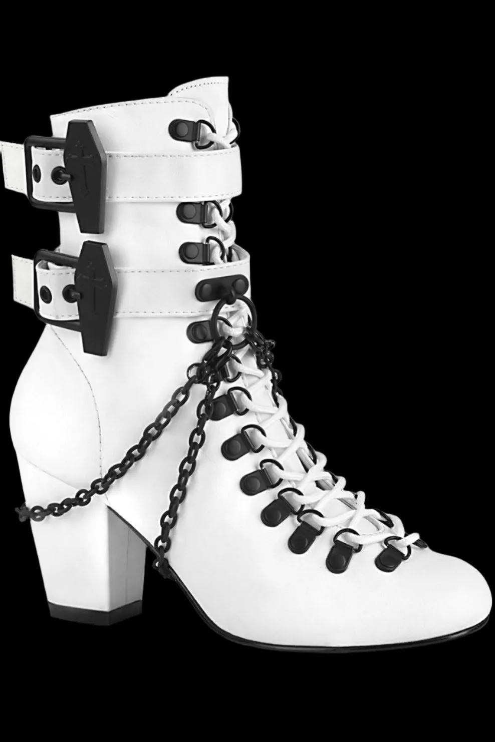 DemoniaCult VIVIKA 128 White Boots