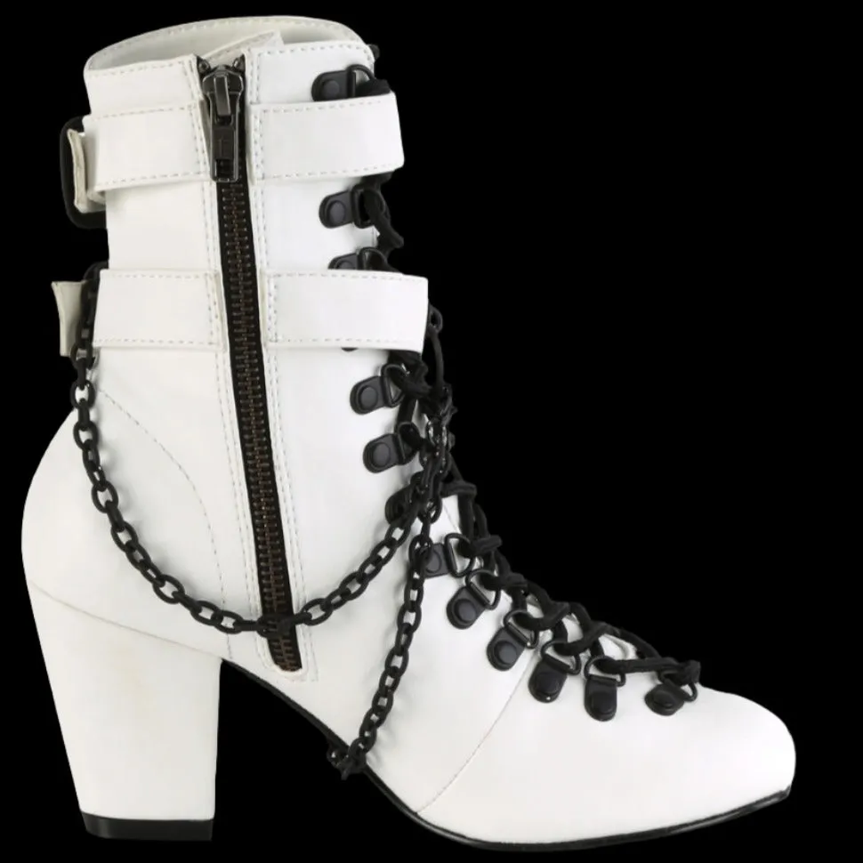 DemoniaCult VIVIKA 128 White Boots