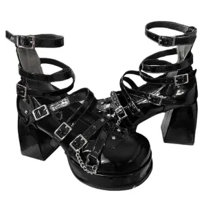 Harajuku Lolita Strap High-heeled Shoes