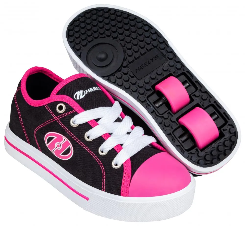 Heelys Classic X2 Shoes - Black / White / Hot Pink