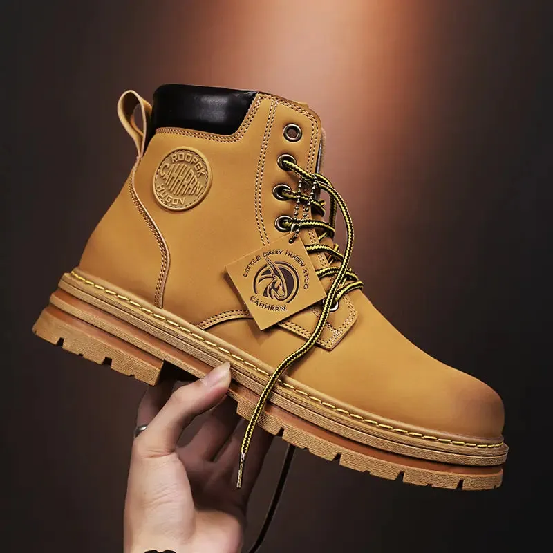 High-Quality Leather High-Top Boots for Men