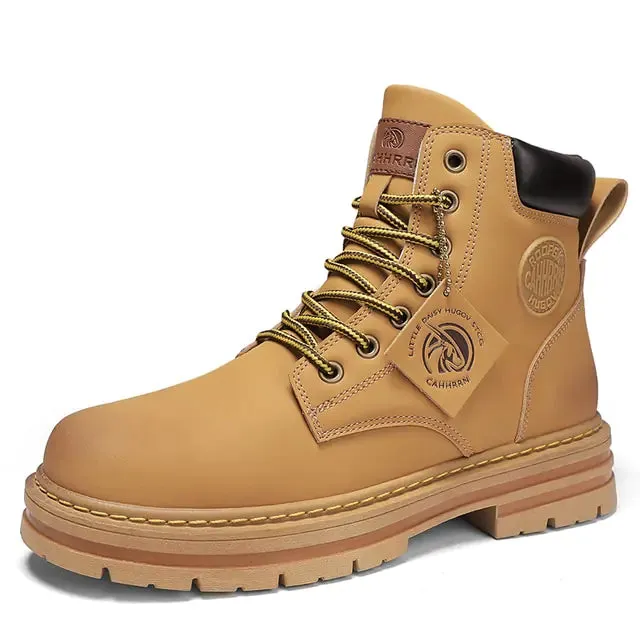 High-Quality Leather High-Top Boots for Men