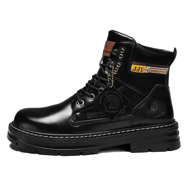 High-Quality Leather High-Top Boots for Men