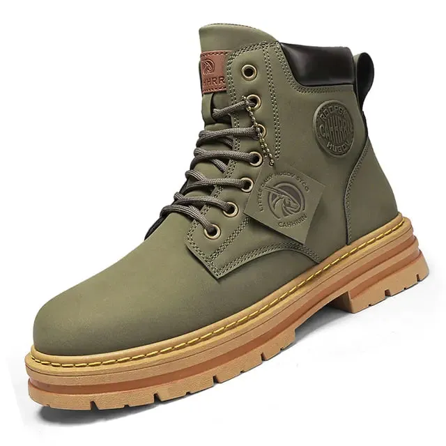 High-Quality Leather High-Top Boots for Men