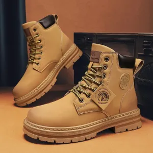 High-Quality Leather High-Top Boots for Men