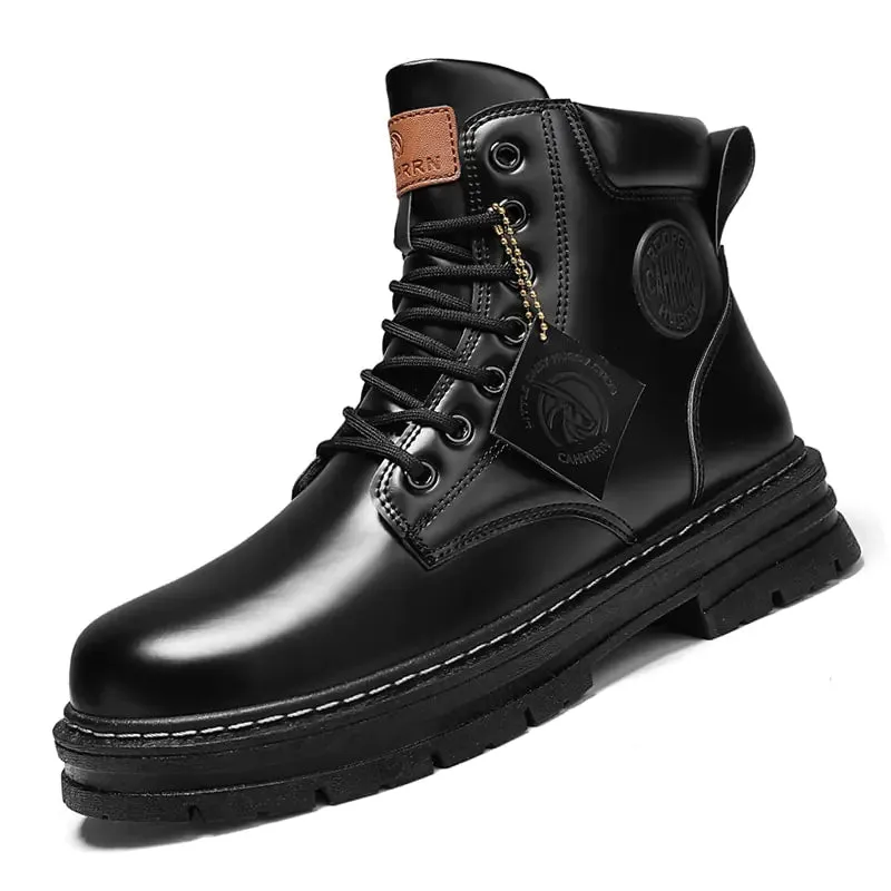 High-Quality Leather High-Top Boots for Men