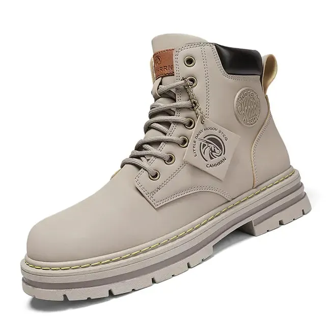 High-Quality Leather High-Top Boots for Men