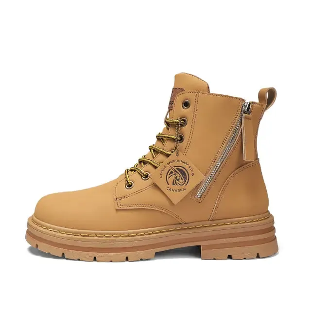 High-Quality Leather High-Top Boots for Men