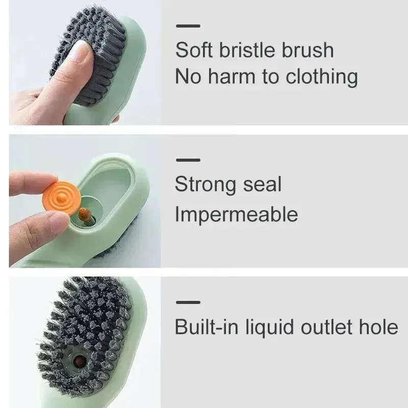 Multifunctional Shoe Cleaning Brush – Soft Automatic Liquid Brush with Long Handle & Hook