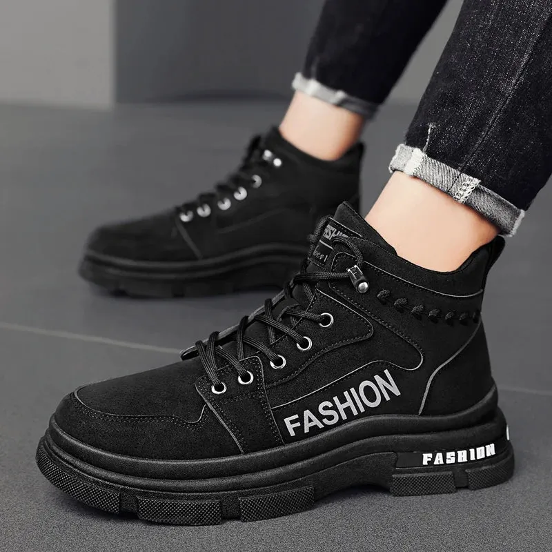New flat shoes, men's boots, breathable and anti-slip casual sports shoes, hiking and mountaineering shoes, high-top men's shoes