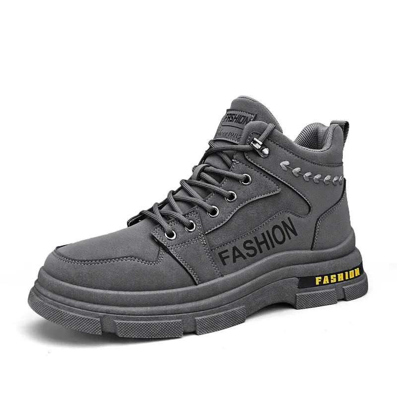 New flat shoes, men's boots, breathable and anti-slip casual sports shoes, hiking and mountaineering shoes, high-top men's shoes