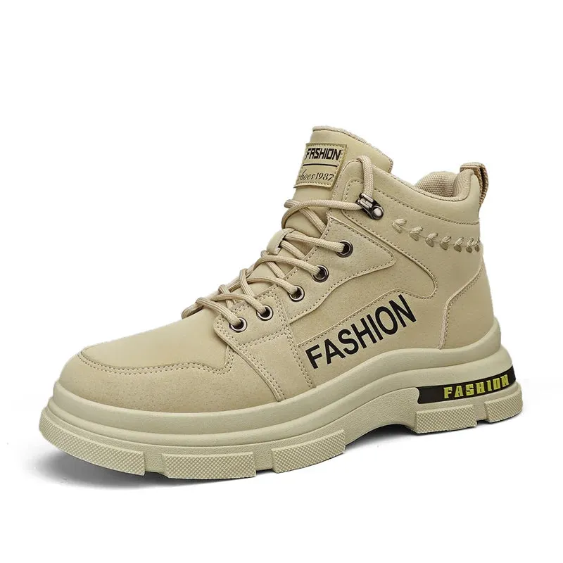 New flat shoes, men's boots, breathable and anti-slip casual sports shoes, hiking and mountaineering shoes, high-top men's shoes