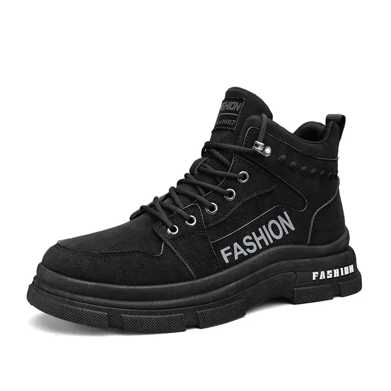 New flat shoes, men's boots, breathable and anti-slip casual sports shoes, hiking and mountaineering shoes, high-top men's shoes