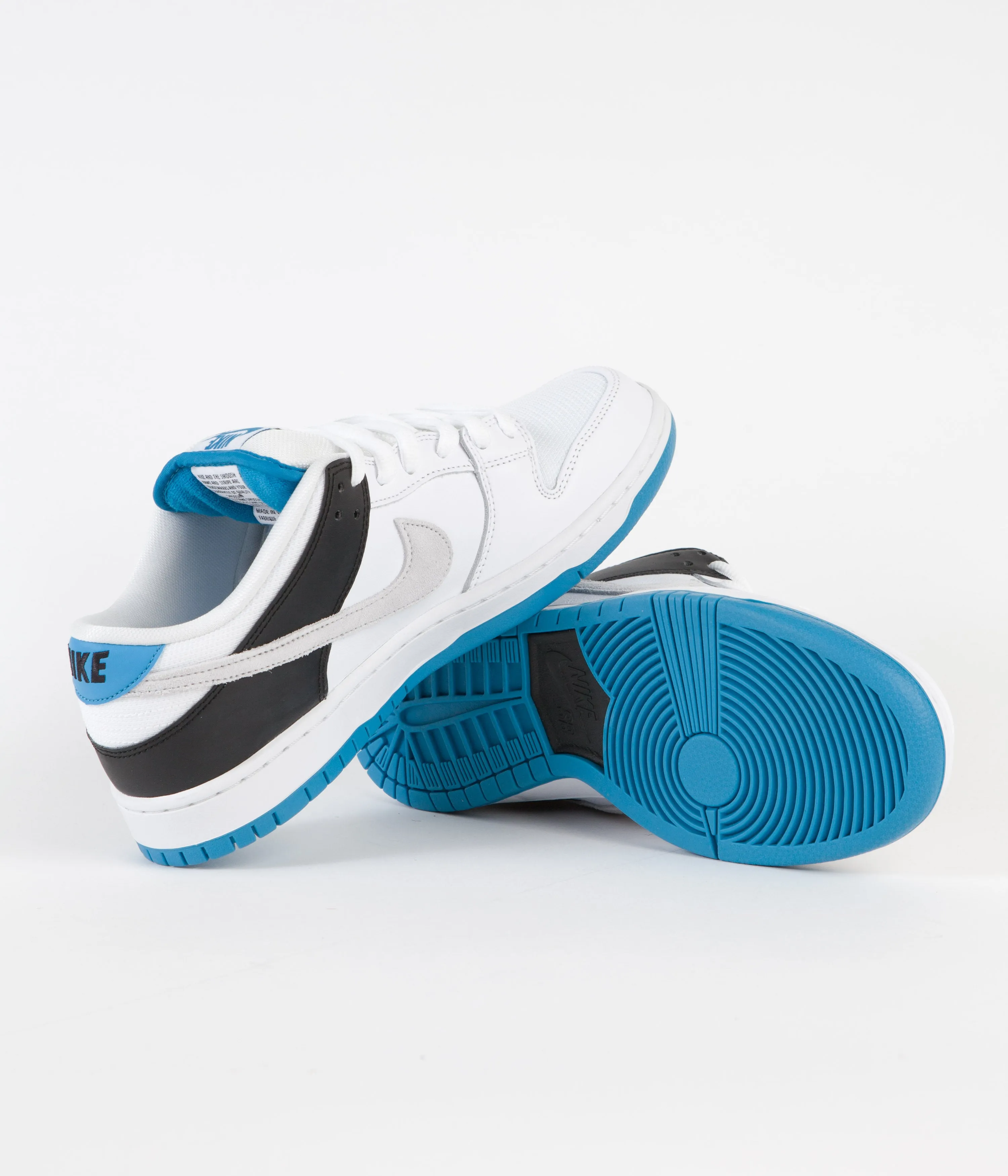 Nike SB Dunk Low Pro Shoes - White / Neutral Grey - Black - Laser Blue