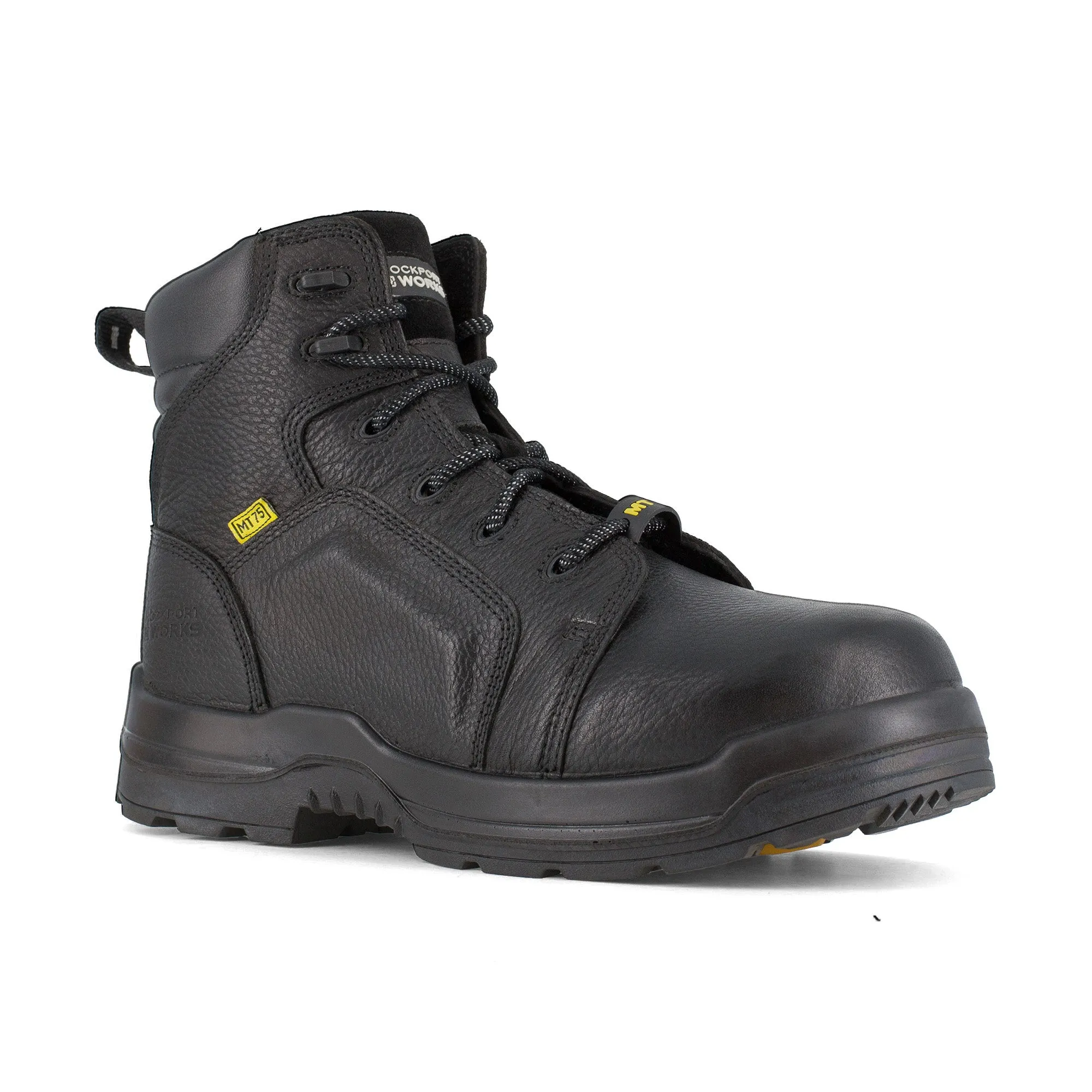 Rockport Men's More Energy 6" Plain Toe Cushguard Work Boot - Black - RK6465