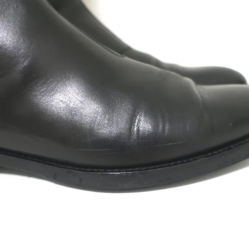 Sergio Rossi Knee High Flat Riding Boots Black Leather Size 39