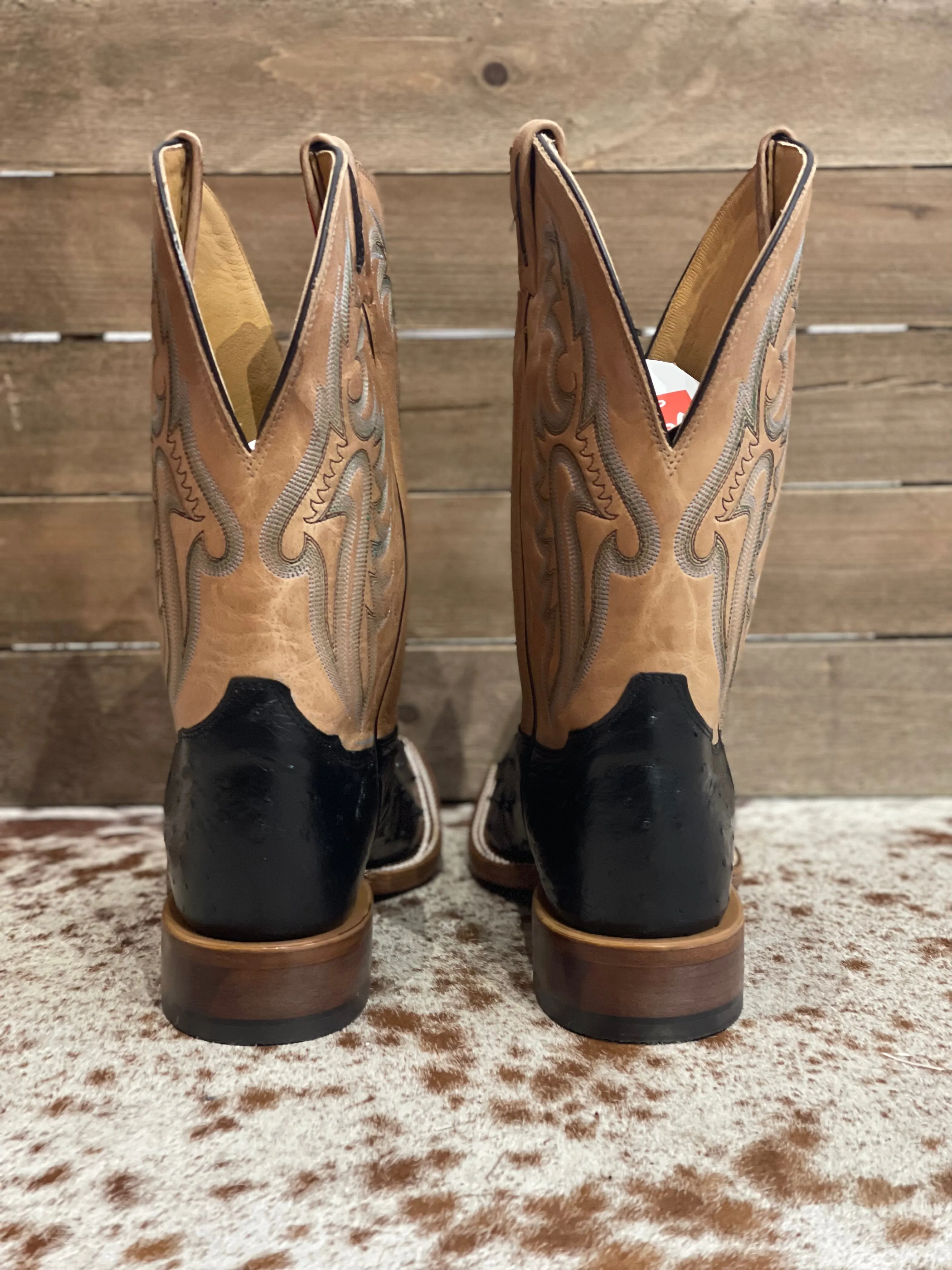 Tony Lama Castillo Black Full Quill Ostrich