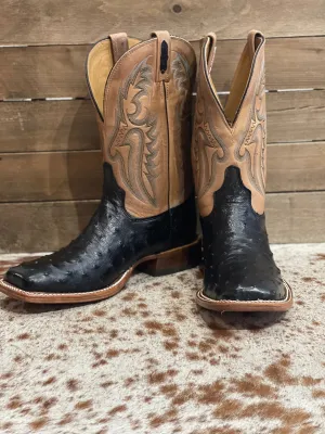 Tony Lama Castillo Black Full Quill Ostrich