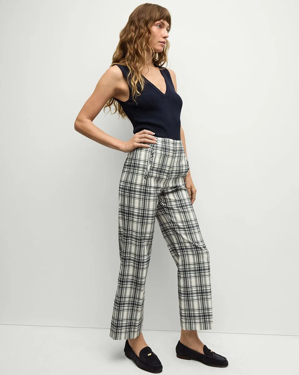 Veronica Beard Dova Pant in Ivory/Navy